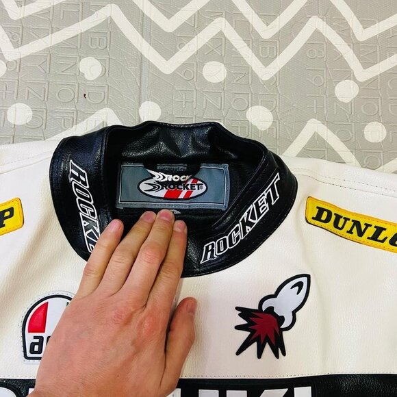 Joe Rocket SUZUKI Moto Racing Motorcycle Leather Jacket Embroidered - Picture 9 of 10